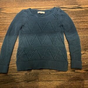 Green loft sweater- eyelet